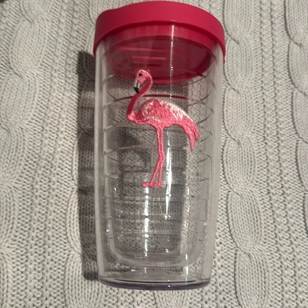 Tervis 16 Oz Insulated Tumbler Pink Flamingo with pink lid NWOT